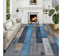 Générique Tapis Ferme Lavable en Machine pour Ado Enfants Adulte - Tapis Effet Bois Vieilli Rayures Antidérapant Doux pour Salon, Salle à Manger, Chambre à Coucher - 160 x 230 cm