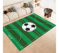 Générique Tapis Football 120x180cm Terrain De Football Vert Tapis Salon Décoration Antidérapant, Lavable Poils Ras Tapis Doux Chambre pour Couloir Canapé Carpet, Living Room Bedroom,Cuisine 2H2342