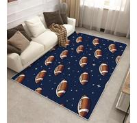 Générique Tapis Football Américain Chambre 120x120 cm, Lavable Grand Tapis Salon Sports Garçons Rugby, Poils Antidérapant Poils Ras Doux Moquette pour Bureau Cuisine Descente de Lit P-&131