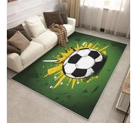 Générique Tapis Football Graffiti Chambre 120x120 cm, Lavable Grand Tapis Salon Foot Moderne Garçons, Poils Antidérapant Poils Ras Doux Moquette pour Bureau Cuisine Descente de Lit P-&131