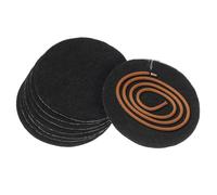 Générique Tapis Ignifuge 8,5cm Rond, pour Brûleur de Parfum, Lot de 8 | Coton Retardant au Feu et Aluminium, Réutilisable, Protège la Table, Usage Aromathérapie, Noir