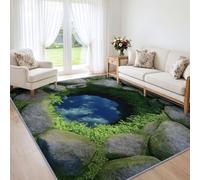 Générique Tapis Illusion 3D Lavable en Machine pour Ado Enfants Adulte - Tapis Jardin Paysage Puits Verdure Antidérapant Doux pour Salon, Salle à Manger, Chambre à Coucher - 120 x 170 cm