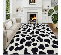 Générique Tapis Impression Animalière Lavable en Machine pour Ado Enfants Adulte - Tapis Imprimé Vache Noir Et Blanc Antidérapant Doux pour Salon, Salle à Manger, Chambre à Coucher - 60 x 90 cm