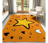 Générique Tapis Intérieur Cartoon Lavable en Machine, Tapis Salon Graffiti Pois Étoiles Cœur Antidérapant Grand pour Salle à Manger, Chambre à Coucher, 80 x 150 cm