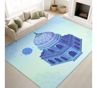 Générique Tapis Lavable Antidérapant Bohème Spirituel Architecture Mandala, 50 x 80 cm Tapis Moquette de Chambre à Poils Ras, Paillasson Intérieur pour Salon
