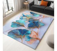 Générique Tapis Marbre Abstrait Feuille Ginkgo 160x230 cm Tapis Antidérapant Poil Ras, Moquette Gris Lavable en Machine pour Salon Chambre à Coucher Entrée Décoration Intérieure