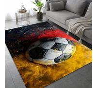 Générique Tapis Poil Ras Doux Fußball 100x150 cm Motif 3D Anti-Tache Lavable Décoration Sport Graffiti Adapté Salon Chambre parentale Salle à manger27K-42