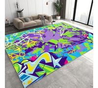 Générique Tapis Poil Ras Doux Graffiti 50x80 cm Motif 3D Anti-Tache Lavable Décoration Art Abstrait Art De Rue Idéal pour Cuisine entrée côté lit Salle de Bain 30K-24