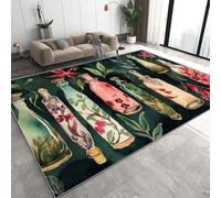 Générique Tapis Poil Ras Doux Vase 50x80 cm Motif 3D Anti-Tache Lavable Décoration Plantes Rurales Fantaisie Idéal pour Cuisine entrée côté lit Salle de bain28K-56