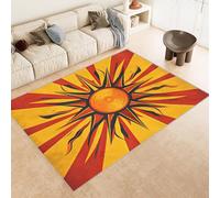 Générique Tapis Rayonnement Solaire 140x200cm Style Bohème Antidérapant Poils Bas Moquettes Sol Décoration Durable Doux Machine Lavable Grand Tapis pour Salon Chambre Balcon Couloir 19y277
