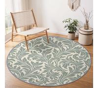 Générique Tapis Rond 150 cm William Morris Plantes Tapis Doux, Jaune Vert | Campagne Feuilles Tapis à Poils Courts Antidérapant, Doux Tapis pour Chambre à Coucher, Chambre D'enfant, Cuisine
