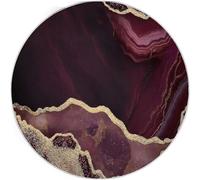 Générique Tapis Rond Shaggy Lavable Marbre Bordeaux et Or - Moelleux et Antidérapant Pare-humidité Tapis Rond, 150 cm pour Salon, Couloir, Salle d'étude, Décorations Intérieures