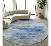 Générique Tapis Rond Vintage 160 cm Enfant Paillasson Lavable Antidérapant | Effet Vieilli Texturé Gris Tapis d'entrée Intérieur, Doux Poils Courts, Pour Chambre, Salle de Jeux