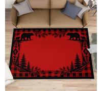 Générique Tapis Rustique Lavable et antidérapant pour Chambre d'enfant Motif Ours Sauvages 140 x 200 cm
