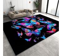Générique Tapis Salon 3D Impression Papillon Coloré Doux Lavables Antidérapant Carpet Rêve Tapis Chambre Decoration Moquette pour Salle à Manger Porche Teppich de Salon 100x150 cm D-171