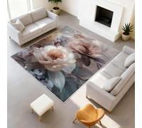 Générique Tapis Salon 50 x 80 cm, Tapis Romantique Floral Effet 3D Élégant Fleurs Pastel, Flanelle Poil Ras Moelleux Tapis AntidéRapant Moquette, pour Descente de Lit Salle de Réunion