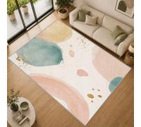 Générique Tapis Salon Abstrait 240x300cm Lavable en Machine Antidérapant | Grand Tapis Pastel Moderne pour Chambre Salle à Manger Bureau, Doux Poil Ras Rug Interieur Carpet, Lt469