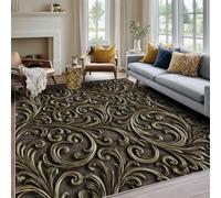 Générique Tapis Salon Baroque Vintage 150x200, Decoration de Chambre Motif Baroque 3D, Tapis Lavable en Machine, Doux Antidérapant Poil Ras Grand Carpet JV234