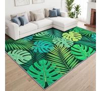 Générique Tapis Salon Cuisine Tropical Forêt Tropicale Botanique Lavable | AntidéRapant Poil Ras Vert Monstera Feuilles De Palmier Tapis 140 x 200 cm pour Chambre Descente de Lit Bureau