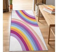 Générique Tapis Salon Lavable Moderne Minimaliste Irisé Rayé, Doux Antidérapant Tapis de Passage Couloir, Cuisine, Entrée, Adulte Enfant Chambre, Descente de Lit Decoration 80 x 150 cm, Blanc