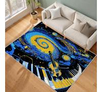 Générique Tapis Salon Musique Piano 180x270 Grand Tapis Nuit Étoilée