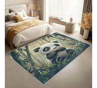 Générique Tapis Salon Panda, Tapis Garçons Filles, Poils Antidérapant Courts Doux Moquette pour Salon Chambre Bureau pour Un Nettoyage Facile 120x120 cm P-&130