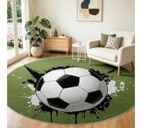Générique Tapis Salon Rond Graffiti, Sport Football 3D Chambre Lavable en Machine Antidérapant Moquette Chambre, Doux Tapis Salle a Manger pour Cuisine, Entrées, Camping-Car, 180 cm