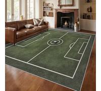 Générique Tapis Terrain de Football, Grand Tapis Salon 200x300 Stade de Football Carpette Chambre, Flanelle Poil Ras Moelleux - Antidérapa Lavable en Machine H3