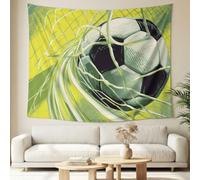 Générique Tapisserie Murale Abstrait Sport, Tapisserie Murale Effet Grillage, Tenture Football Filet de But Décoration d'art Rectangulaire, Tissu Imprimé Pour Salon Chambre À Coucher 130 x 150 cm
