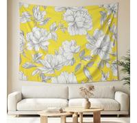 Générique Tapisserie Murale Minimaliste Abstrait Tenture Murale Moderne Bloc de couleur Murales Fleurs Jaune gingembre Tapisseries Decoration pour Maison Salon Chambre Dortoir, 180 x 230 cm