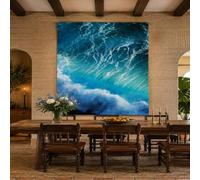 Générique Tapisserie Murale Wedding Party Office Outdoor Garden, Custom Tapestries, 150 x 150 cm,Abstract Blue, White,