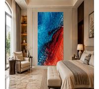 Générique Tapisserie Murale Wedding Party Office Outdoor Garden, Custom Tapestries, 150 x 150 cm,Abstract Blue, Red, Black,