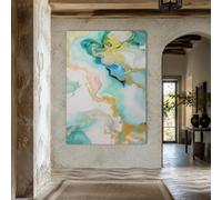 Générique Tapisserie Murale Wedding Party Office Outdoor Garden, Custom Tapestries, 150 x 150 cm,Abstract Modern Green, Yellow, White, Pink, Purple,