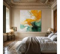 Générique Tapisserie Murale Wedding Party Office Outdoor Garden, Custom Tapestries, 150 x 150 cm,Abstract Modern Yellow, Green, Yellow, White,