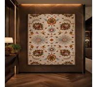 Générique Tapisserie Murale Wedding Party Office Outdoor Garden, Custom Tapestries, 150 x 150 cm, Floral Beige, red, blue, brown, green, orange,