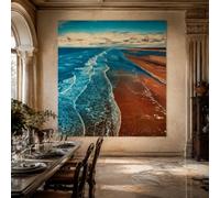 Générique Tapisserie Murale Wedding Party Office Outdoor Garden, Custom Tapestries, 150 x 150 cm,Modern Blue, Brown, White,