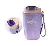 Générique Tasse à café compacte tasse de voyage isolée en acier inoxydable flacon à vide avec couvercle à boire, sangle de transport et température boisson de voyage pour les déplacements bureau