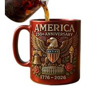 Générique Tasse à café en céramique - Tasse à café en céramique de 325 ml, commémorative drapeau, gobelet à poignée | Conteneur de boisson patriotique pour hommes femmes adultes voyage soupe thé