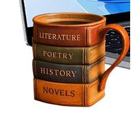 Générique Tasse À Café Originale | Mug En Résine Avec Motif Livre Peint Pour Boire De L'eau,Tasse Ergonomique Avec Poignée Pour Lecteur Bibliophile Amateur De Livres Écrivain