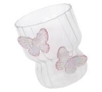 Générique Tasse en verre en forme de papillon 3D d ' une, White butterfly | Tasse en verre portable avec durabilité, adaptée pour un transport facile dans la quotidienne pour un