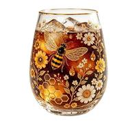 Générique Tasses à thé en verre floral abeille colibri - Tasse à café à motif floral - Cadeau pour les femmes amateurs d'oiseaux jardiniers - pour la maison, la cuisine, le café, le bar, le bureau