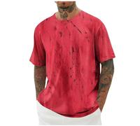 Générique Tee Shirt Homme Hauts Manches Courtes Été Tshirt Sport Impression Tee-Shirt Décontracté Quotidien T-Shirts Doux Léger Teeshirt Respirant Extensible Mes Commandes 18 Rouge 4XL