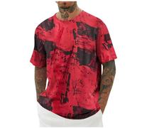 Générique Tee Shirt Homme Hauts Manches Courtes Été Tshirt Sport Impression Tee-Shirt Décontracté Quotidien T-Shirts Doux Léger Teeshirt Respirant Extensible Votre Compte 19 Rouge XXL