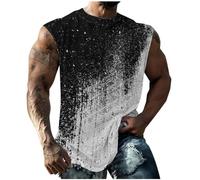 Générique Tee Shirt sans Manche Débardeur Homme Été T-Shirts Impression Sport Teeshirt Décontracté Manches Courtes Tee-Shirt Entraînement Respirant Mes Commandes en Cours De Livraison Noir 4XL