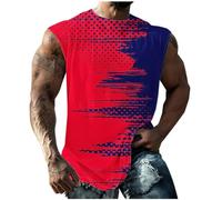 Générique Tee Shirt sans Manche Débardeur Homme Été T-Shirts Impression Sport Teeshirt Décontracté Manches Courtes Tee-Shirt Entraînement Respirant Vente Flash du Jour Et Soldes Rouge pastèque 4XL
