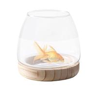 Générique Terrarium de s en Verre,Bol de Vase en Verre avec Support en Bois | Transparent - Vase en, Aquarium écologique, Vase à Fleurs pour Aquarium pour Centre de Table