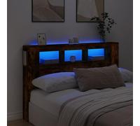Générique Tête de lit à LED chêne fumé 160x18,5x103,5cm Bois d'ingénierie,Meubles,Lits & Accessoires,Têtes et Pieds de lit,Brun,24.7 KG,837355