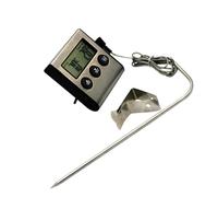Générique Thermomètre à viande pour la cuisson, Thermomètre de cuisine en ABS et Acier Inoxydable avec Clip Argenté, Lecture en temps réel, pour four et pâtisserie