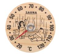 Générique Thermomètre de Sauna Mural Mécanique en Bois sans Batterie | Affichage Intérieur en Celsius, Boîtier Bois Beige, Lecture Stable, pour Spa Domestique et Hammam