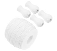 Générique Tirettes de Cordon de Rideau Blanc Ensemble 1 Set et en Polyester et Abs Réparation de Rideaux Design Simple et Élégant Adaptable pour Stores de Fenêtre et Réparation de Rideaux